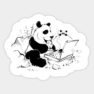 Pizza eating Panda Sticker